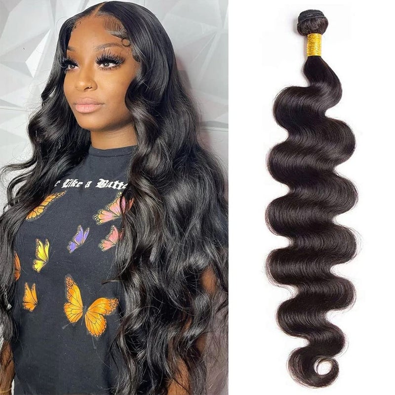 10A موجة الجسم البرازيلية 1 حزمة 32 بوصة حزم فردية شعر بشري موجة الجسم حزمة واحدة 100% شعر بشري غير معالج ريمي عذراء حزم شعر 1B أسود طبيعي